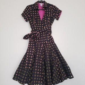 DVF Retro Pin Up Flair Skirt Dress